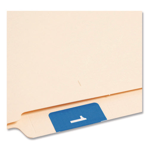Image of Smead Numerical End Tab File Folder Labels, 1, 1.5 X 1.5, Light Blue, 250/roll