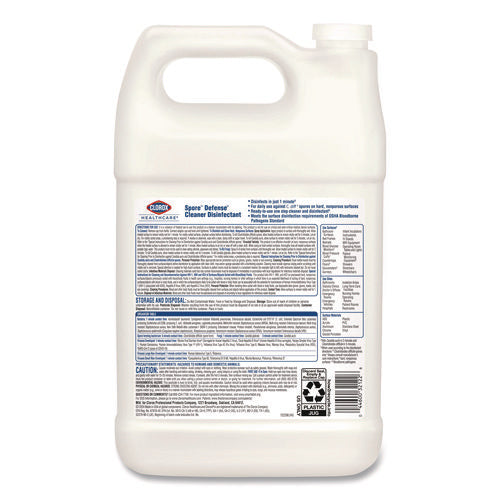 Image of Clorox Healthcare® Spore Defense Cleaner Disinfectant, Closed System, 1 gal Refill Bottle, 4/Carton