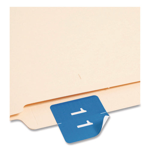 Image of Smead Numerical End Tab File Folder Labels, 1, 1.5 X 1.5, Light Blue, 250/roll