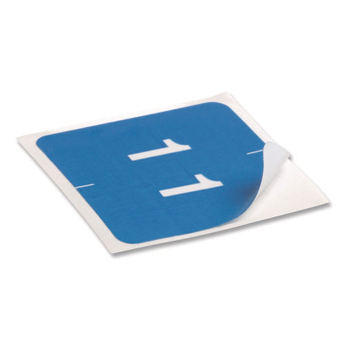Image of Smead Numerical End Tab File Folder Labels, 1, 1.5 X 1.5, Light Blue, 250/roll