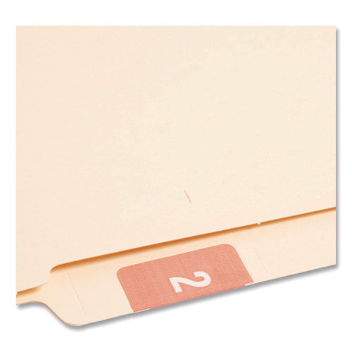 Image of Smead Numerical End Tab File Folder Labels, 2, 1.5 X 1.5, Pink, 250/roll