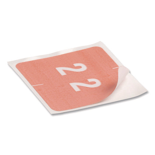 Image of Smead Numerical End Tab File Folder Labels, 2, 1.5 X 1.5, Pink, 250/roll