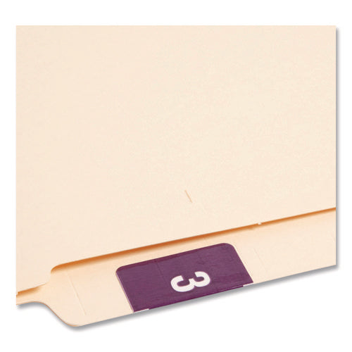Image of Smead Numerical End Tab File Folder Labels, 3, 1.5 X 1.5, Purple, 250/roll