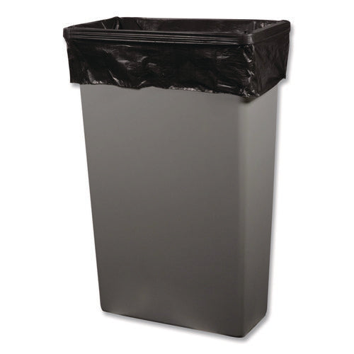 Image of Heritage High-Density Waste Can Liners, 33 gal, 16 mic, 33 x 40, Black, Roll, 250/Carton