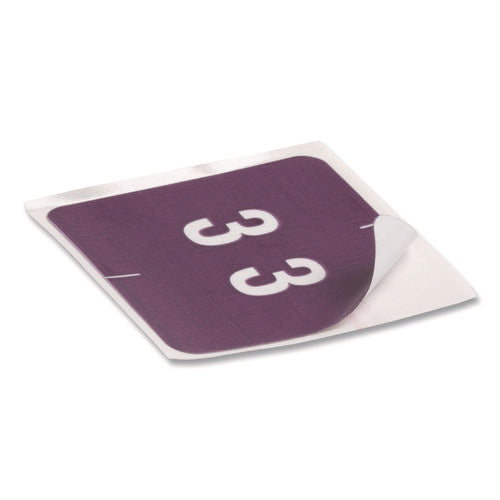 Image of Smead Numerical End Tab File Folder Labels, 3, 1.5 X 1.5, Purple, 250/roll