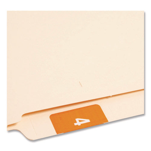 Image of Smead Numerical End Tab File Folder Labels, 4, 1.5 X 1.5, Orange, 250/roll