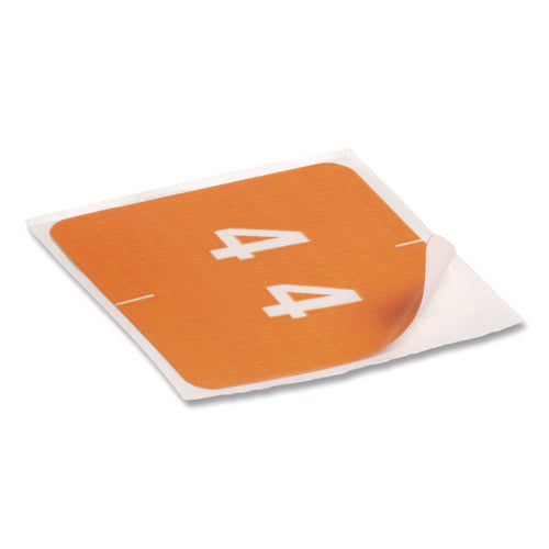 Image of Smead Numerical End Tab File Folder Labels, 4, 1.5 X 1.5, Orange, 250/roll