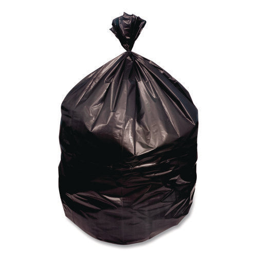 Image of Heritage High-Density Waste Can Liners, 33 gal, 16 mic, 33 x 40, Black, Roll, 250/Carton