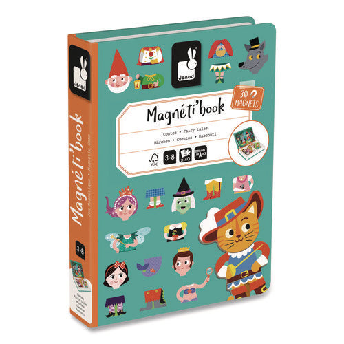 Image of Janod® Magneti'books, Fairy Tales, 40 Pieces (10 Cards, 30 Magnetic Shapes), Ages 3 to 8