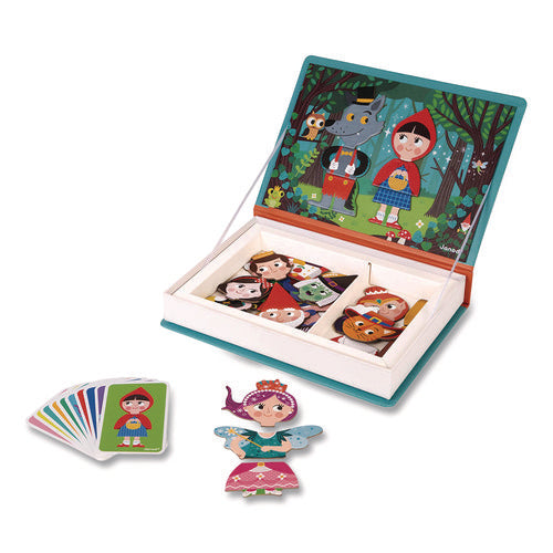 Image of Janod® Magneti'books, Fairy Tales, 40 Pieces (10 Cards, 30 Magnetic Shapes), Ages 3 to 8