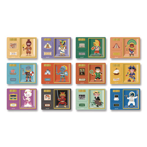 Image of Janod® Magneti'books, History, 72 Pieces (12 Cards, 60 Magnetic Shapes), Ages 3 to 8