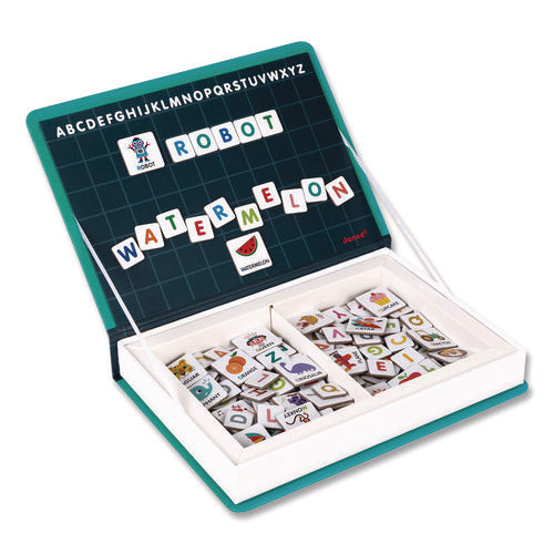 Image of Janod® Magneti'books, Alphabet, 142 Pieces (26 Cards, 116 Magnetic Shapes), Ages 3 to 8