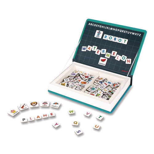 Image of Janod® Magneti'books, Alphabet, 142 Pieces (26 Cards, 116 Magnetic Shapes), Ages 3 to 8