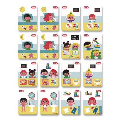Image of Janod® Magneti'books, Learn to Tell the Time, 91 Pieces (16 Cards, 75 Magnetic Shapes), Ages 3 to 8