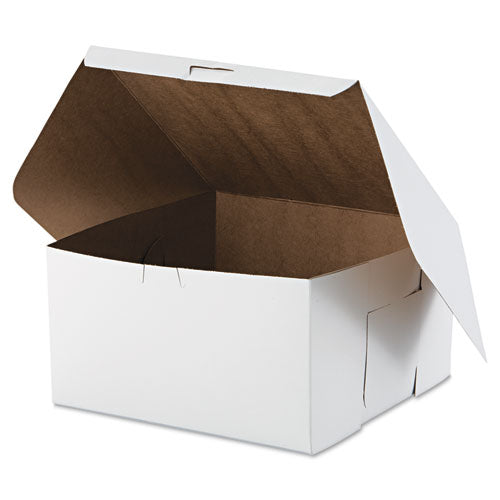 Image of SCT® White One-Piece Non-Window Bakery Boxes, 10 x 10 x 5.5, White, Paper, 100/Carton