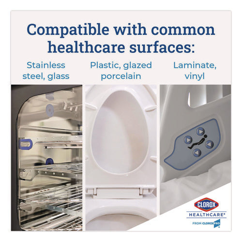 Image of Clorox Healthcare® Bleach Germicidal Wipes, 1-Ply, 6.75 x 9, Unscented, White, 70/Canister, 6 Canisters/Carton
