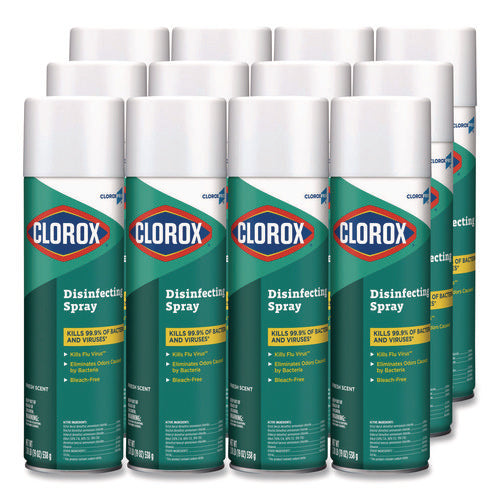 Image of Clorox® Disinfecting Spray, Fresh, 19 Oz Aerosol Spray, 12/carton