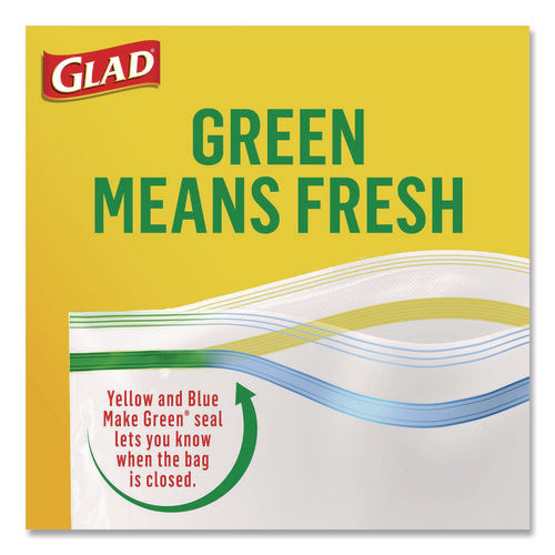 Image of Glad® Zipper Food Storage Plastic Sandwich Bags, 6.63 x 5.88, Clear, 50 Bags/Box, 12 Boxes/Carton