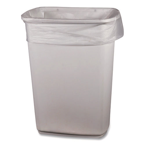 Image of Heritage High-Density Waste Can Liners, 33 gal, 11 mic, 33 x 40, Natural, Roll, 25 Bags/Roll, 20 Rolls/Carton