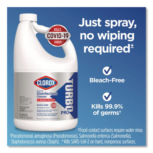 Image of Clorox® Turbo Pro Disinfectant Cleaner For Sprayer Devices, 121 Oz Bottle, 3/carton