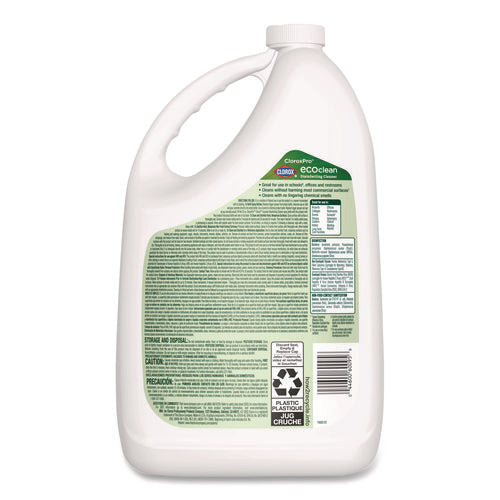 Image of Clorox® Clorox Pro EcoClean Disinfecting Cleaner, Unscented, 128 oz Refill Bottle, 4/Carton