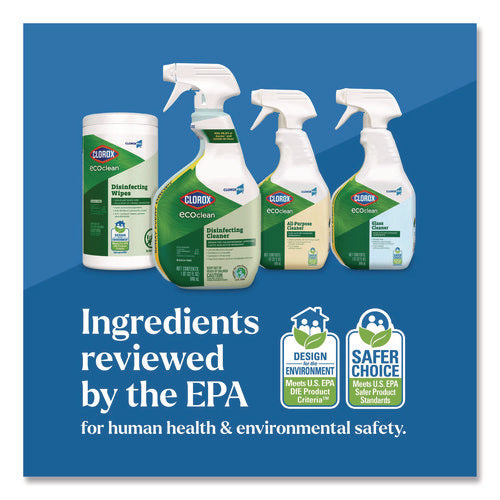 Image of Clorox® Clorox Pro EcoClean Disinfecting Cleaner, Unscented, 128 oz Refill Bottle, 4/Carton