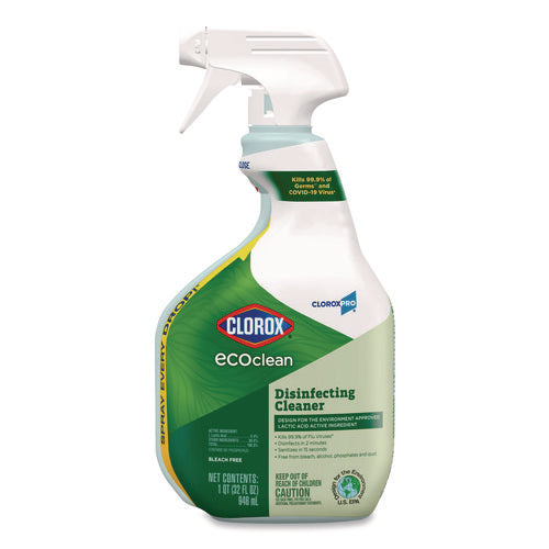Image of Clorox® Clorox Pro EcoClean Disinfecting Cleaner, Unscented, 32 oz Spray Bottle