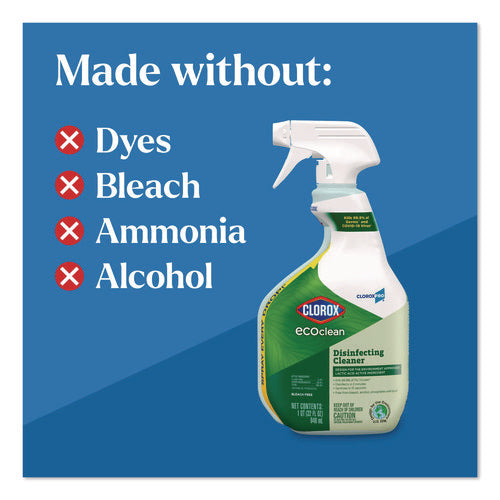 Image of Clorox® Clorox Pro EcoClean Disinfecting Cleaner, Unscented, 32 oz Spray Bottle, 9/Carton
