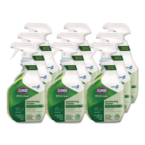 Image of Clorox® Clorox Pro EcoClean Disinfecting Cleaner, Unscented, 32 oz Spray Bottle, 9/Carton