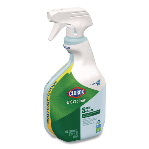 Image of Clorox® Clorox Pro EcoClean Glass Cleaner, Unscented, 32 oz Spray Bottle, 9/Carton