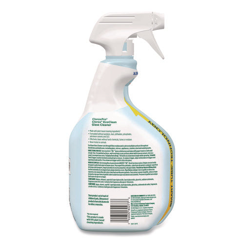 Image of Clorox® Clorox Pro EcoClean Glass Cleaner, Unscented, 32 oz Spray Bottle, 9/Carton