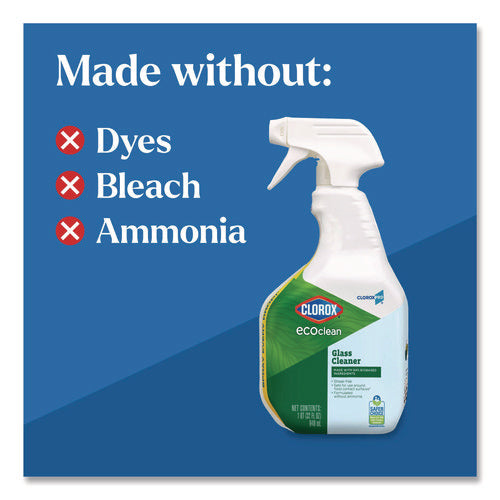 Image of Clorox® Clorox Pro EcoClean Glass Cleaner, Unscented, 32 oz Spray Bottle, 9/Carton