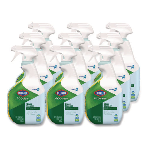 Image of Clorox® Clorox Pro EcoClean Glass Cleaner, Unscented, 32 oz Spray Bottle, 9/Carton