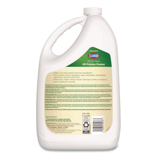 Image of Clorox® Clorox Pro EcoClean All-Purpose Cleaner, Refill, Unscented, 128 oz Bottle, 4/Carton