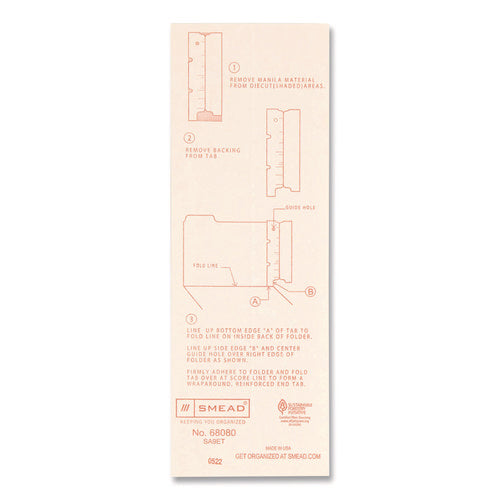 Image of Smead End Tab Converters, Straight Tab, Manila, 3.25" x 9.25", 500/Box