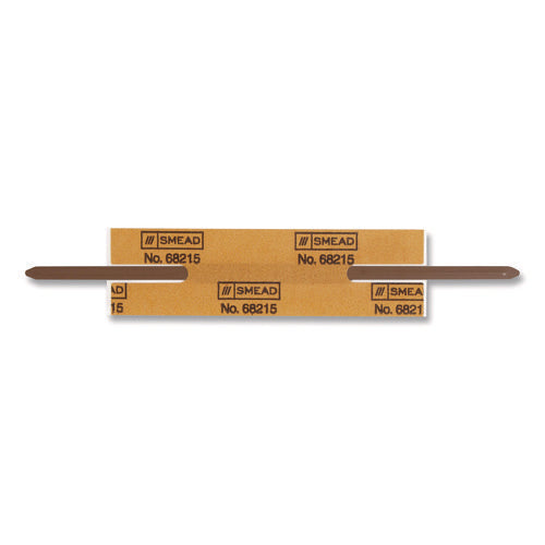 Image of Smead Reinforced Self-Adhesive Two-Prong Fastener Base and Compressor Sets, 2" Capacity, 2.75" Center to Center, Brown, 100/Box