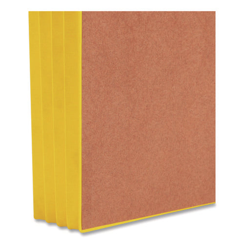 Image of Smead Redrope Drop-Front End Tab File Pockets, Fully Lined 6.5" High Gussets, 3.5" Expansion, Legal Size, Redrope/Yellow, 10/Box