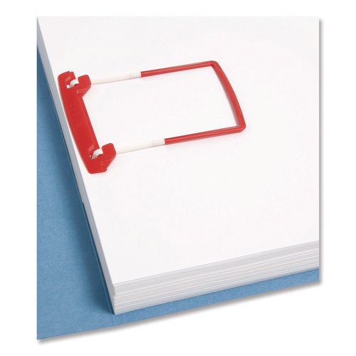 Image of Smead U-Clip Bonded Fasteners, 2" Capacity, 2.75" Center To Center, Red/white, 100/box