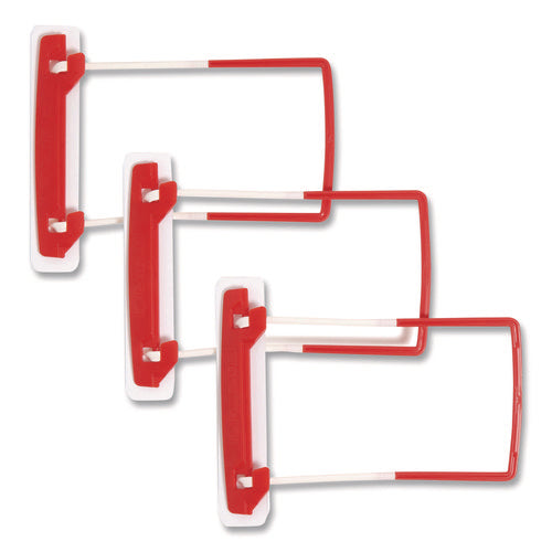 Image of Smead U-Clip Bonded Fasteners, 2" Capacity, 2.75" Center To Center, Red/white, 100/box