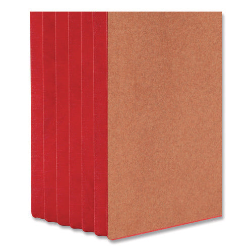 Image of Smead Redrope Drop-Front End Tab File Pockets, Fully Lined 6.5" High Gussets, 5.25" Expansion, Letter Size, Redrope/Red, 10/Box
