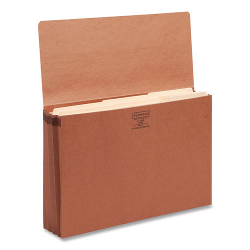 Image of Smead Redrope Expanding Wallets, 3.5" Expansion, 1 Section, Cloth Tie Closure, Legal Size (9.5" x 14.75"), Redrope