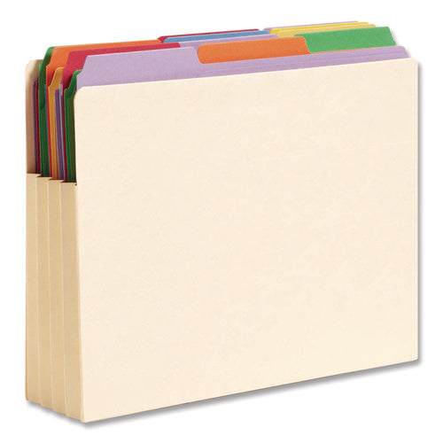 Image of Smead Manila End Tab Tuff Pockets, 3.5" Expansion, Letter Size, Manila, 10/box