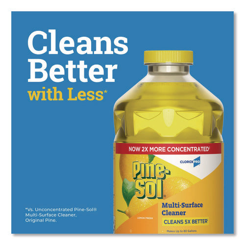 Image of Pine-Sol® CloroxPro Multi-Surface Cleaner Concentrated, Lemon Fresh Scent, 80 oz Bottle, 3/Carton