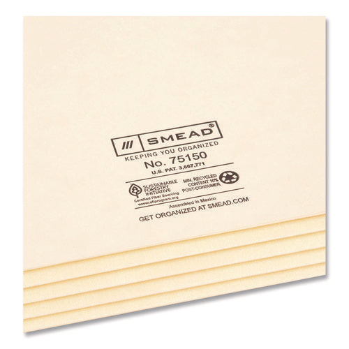 Image of Smead Manila End Tab Tuff Pockets, 3.5" Expansion, Letter Size, Manila, 10/box