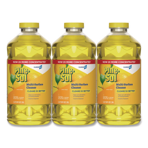 Image of Pine-Sol® CloroxPro Multi-Surface Cleaner Concentrated, Lemon Fresh Scent, 80 oz Bottle, 3/Carton