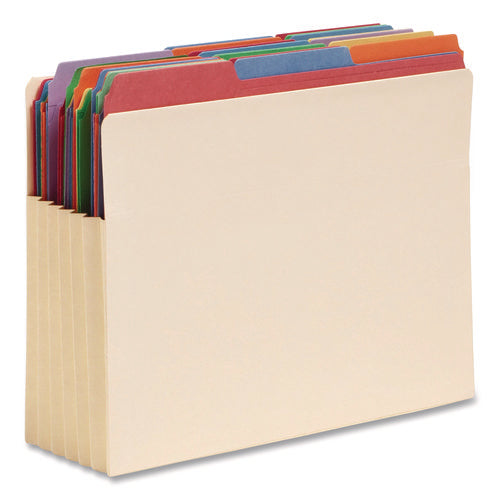 Image of Smead Manila End Tab Tuff Pockets, 5.25" Expansion, Letter Size, Manila, 10/box