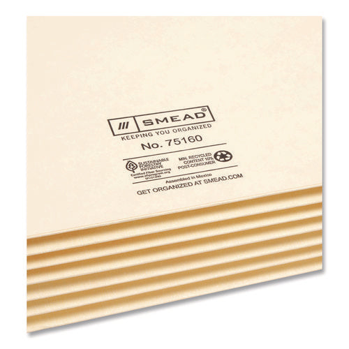 Image of Smead Manila End Tab Tuff Pockets, 5.25" Expansion, Letter Size, Manila, 10/box