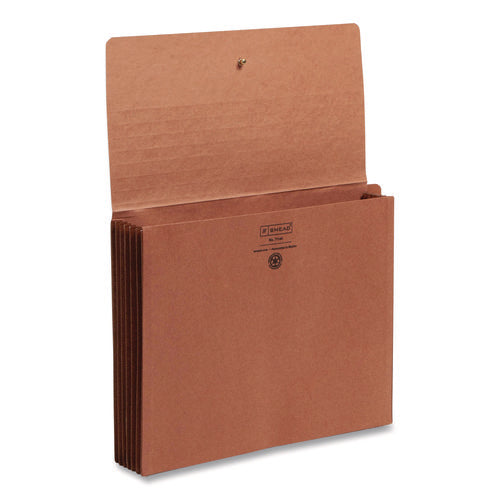 Image of Smead Redrope End Tab Wallets, 5.25" Expansion, 1 Section, Elastic Cord Closure, Straight Tabs, Letter Size, Redrope, 10/Box