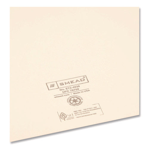Image of Smead End Tab Jackets With Reinforced Tabs, Straight Tab, Legal Size, 11-Pt Manila, 100/box