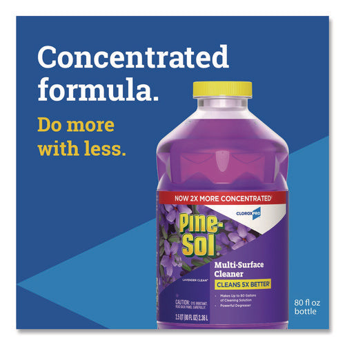 Image of Pine-Sol® CloroxPro Multi-Surface Cleaner Concentrated, Lavender Clean Scent, 80 oz Bottle, 3/Carton